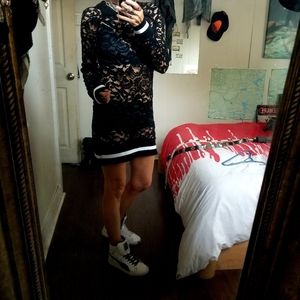 Black lace dress with a street touch. Worn once.